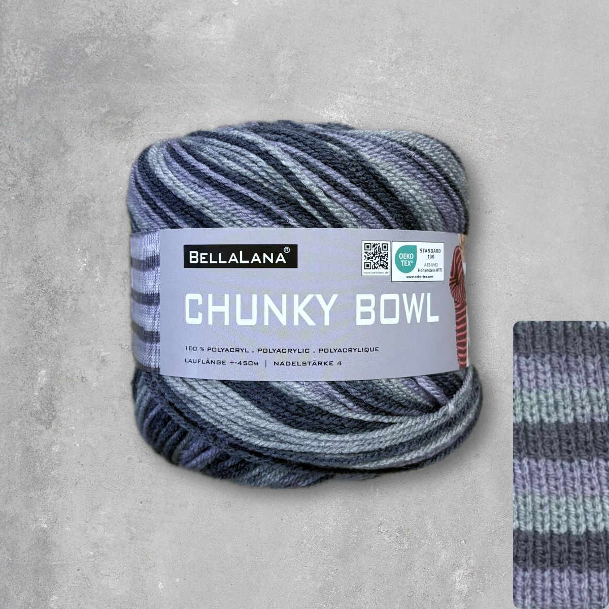 Strick-Set CHUNKY BOWL Streifen-Cardigan mit Bändchen (inkl. Strickanleitung)