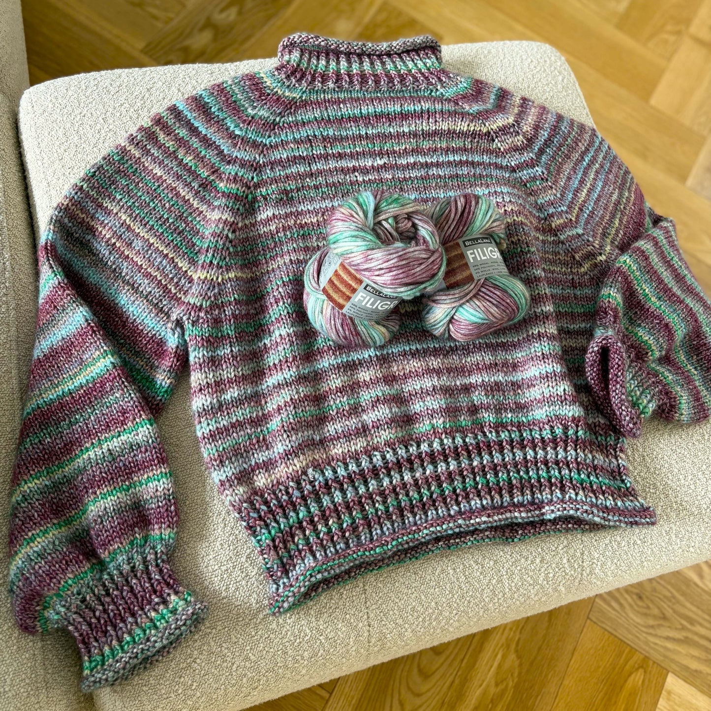Strick-Set FILIGRAN Raglan-Pullover (inkl. Strickanleitung)