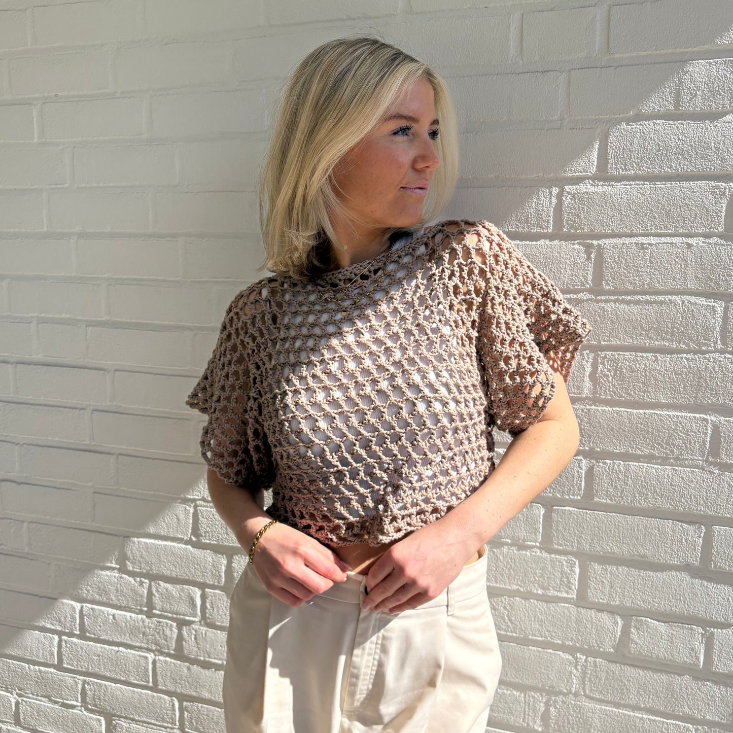 Häkel-Set FAIR recycelt Polyester hübsches Shirt (inkl. Häkelanleitung)