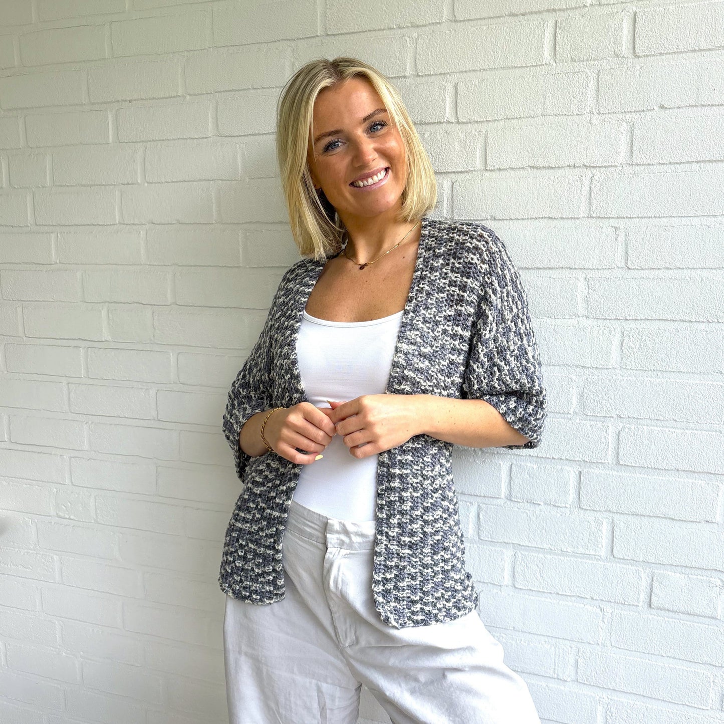 Häkel-Set NEW BAMBOO schöner Cardigan mit Kimono-Ärmeln (inkl. Häkelanleitung)