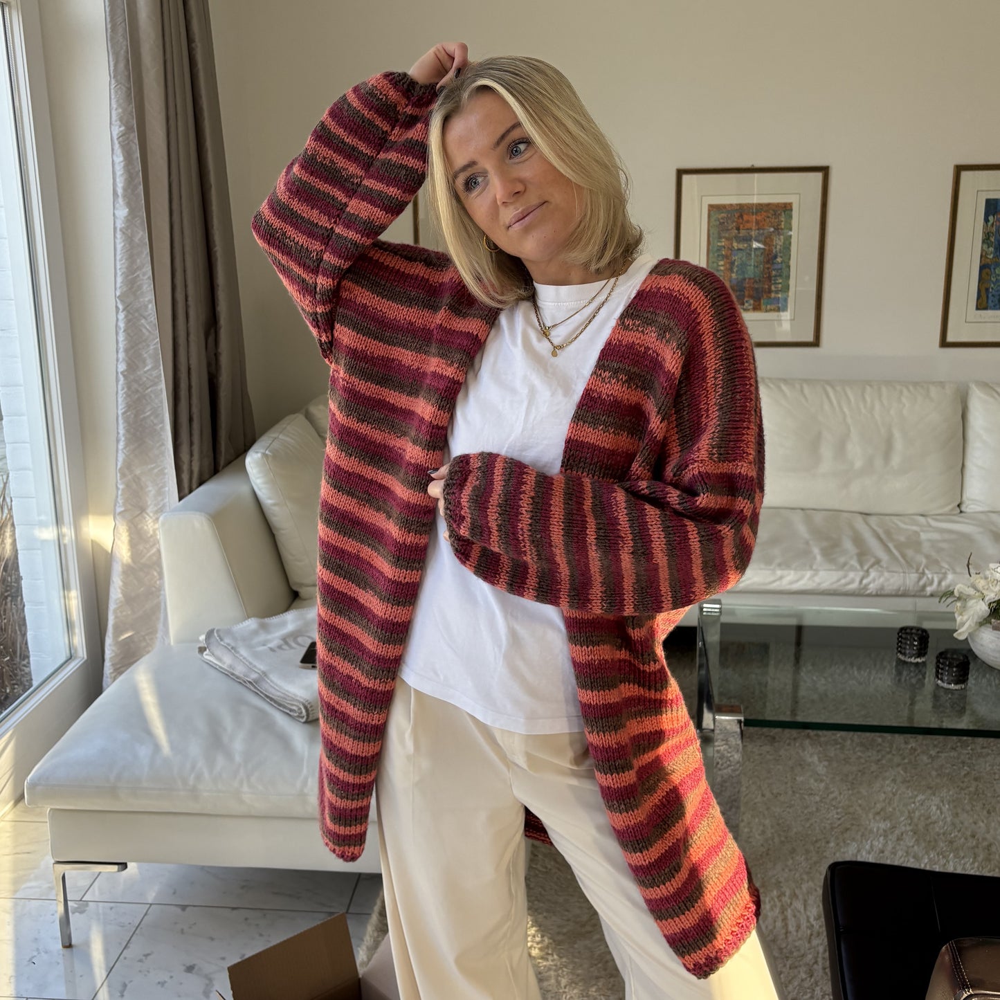Strick-Set CHUNKY BOWL längerer Cardigan (inkl. Strickanleitung)