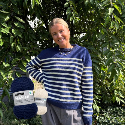 Strick-Set HANNI schöner Streifen-Pullover (inkl. Strickanleitung)