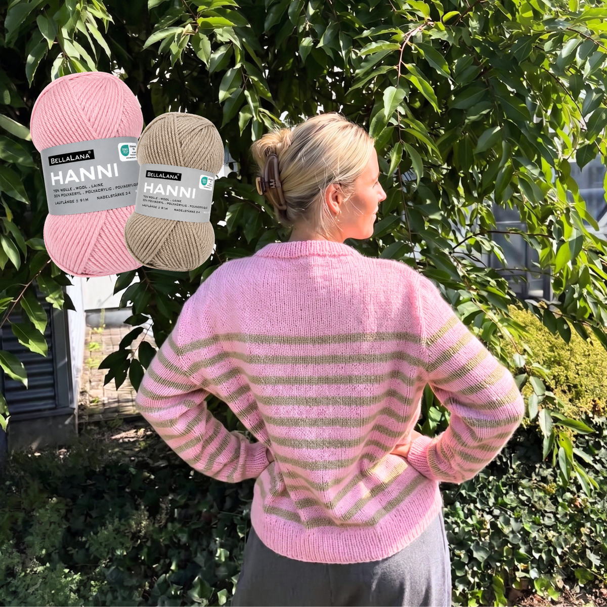 Strick-Set HANNI schöner Streifen-Pullover (inkl. Strickanleitung)