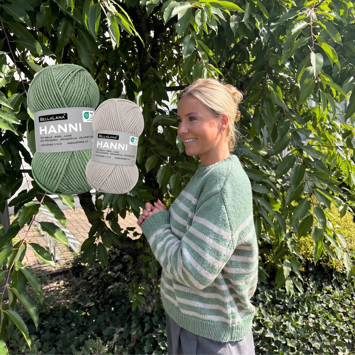 Strick-Set HANNI schöner Streifen-Pullover (inkl. Strickanleitung)