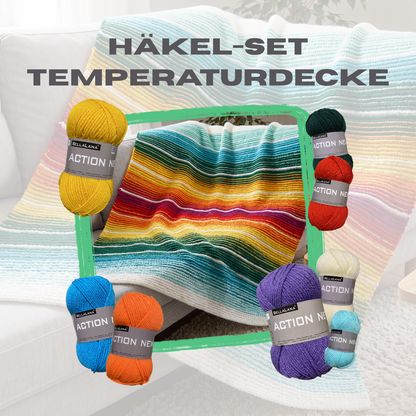 Häkel-Set Anfänger Temperaturdecke (inkl. Häkelanleitung & allen Farben)