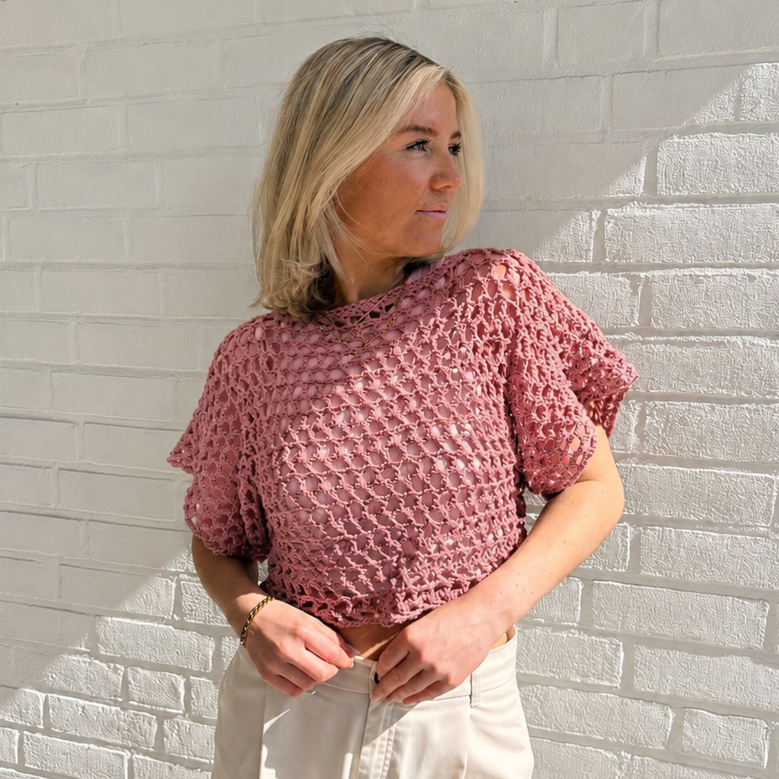 Häkel-Set FAIR recycelt Polyester hübsches Shirt (inkl. Häkelanleitung)