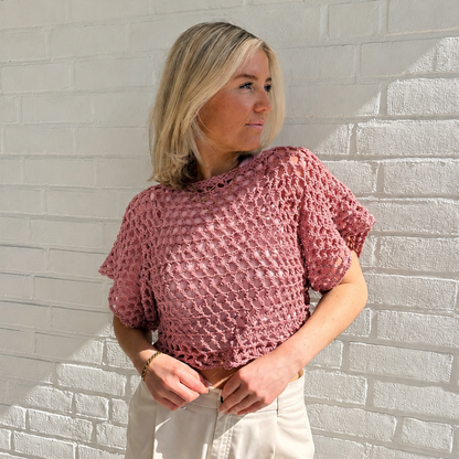 Häkel-Set FAIR recycelt Polyester hübsches Shirt (inkl. Häkelanleitung)