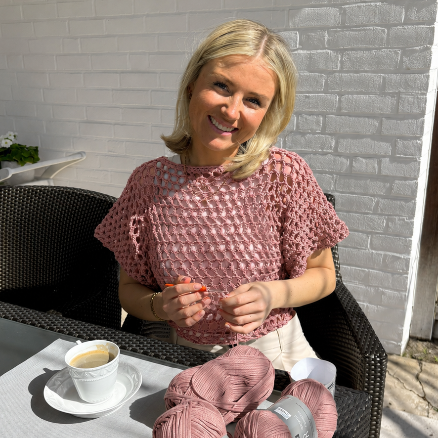 Häkel-Set FAIR recycelt Polyester hübsches Shirt (inkl. Häkelanleitung)