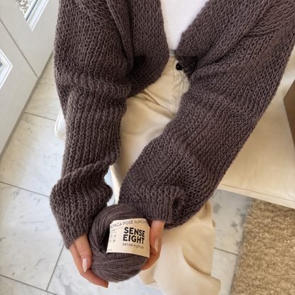 Strick-Set ALPACA POSE schöner Cardigan (inkl. Strickanleitung)