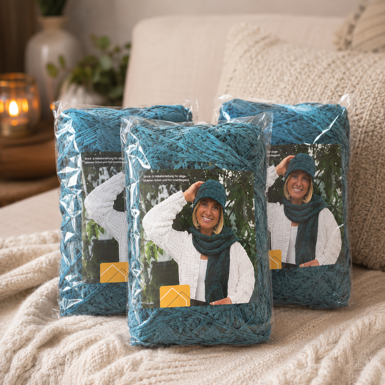Special-Set CHENILLE Schal + Hut (inkl. Strick-/Häkelanleitung)