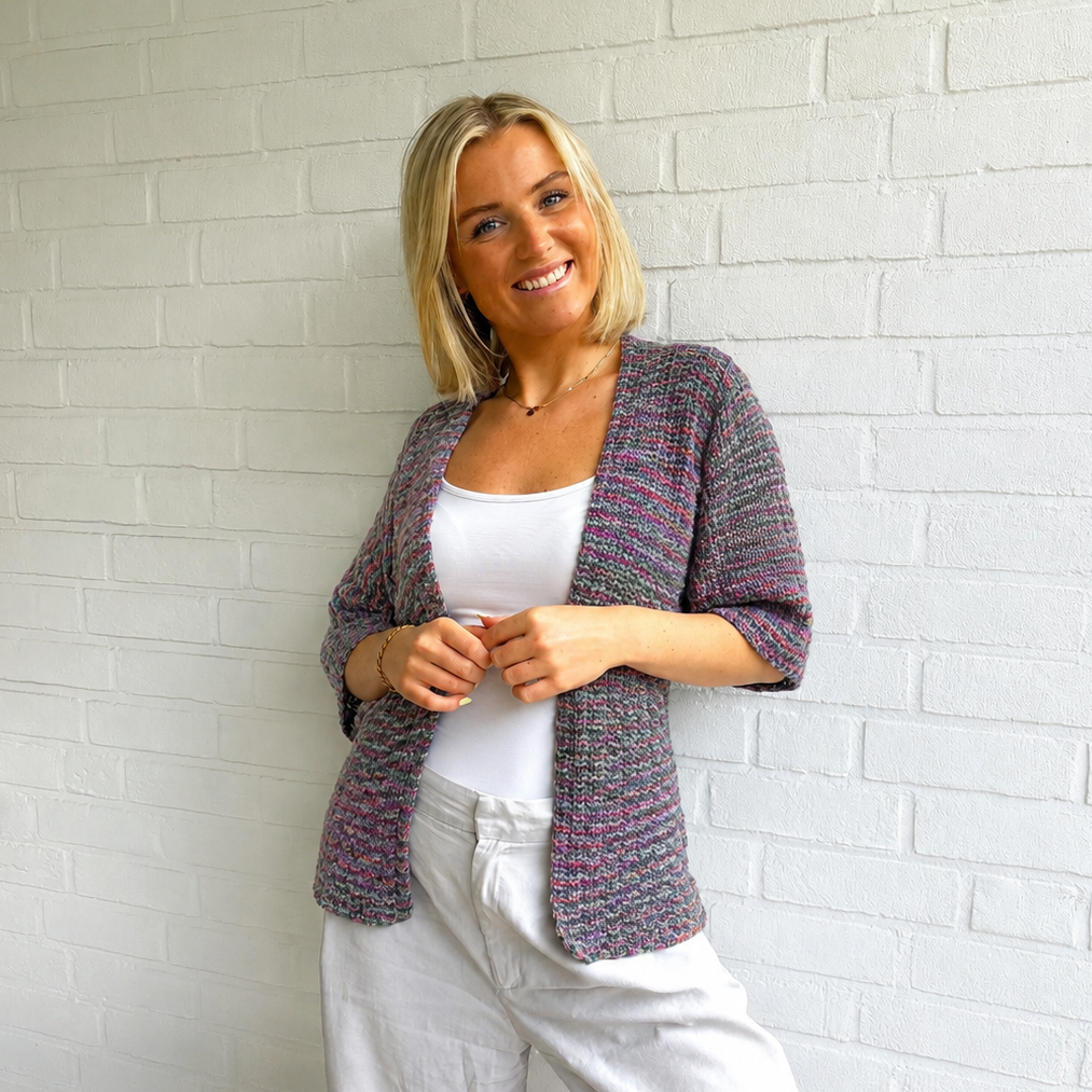 Häkel-Set NEW BAMBOO schöner Cardigan mit Kimono-Ärmeln (inkl. Häkelanleitung)