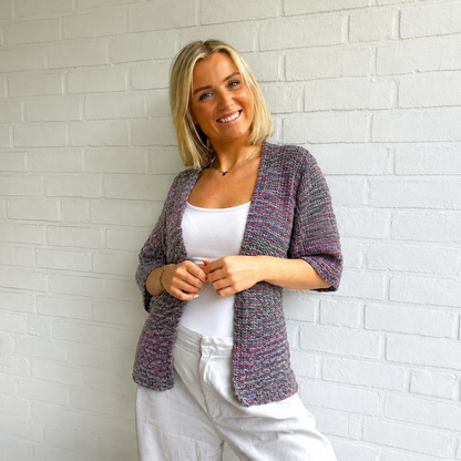 Häkel-Set NEW BAMBOO schöner Cardigan mit Kimono-Ärmeln (inkl. Häkelanleitung)