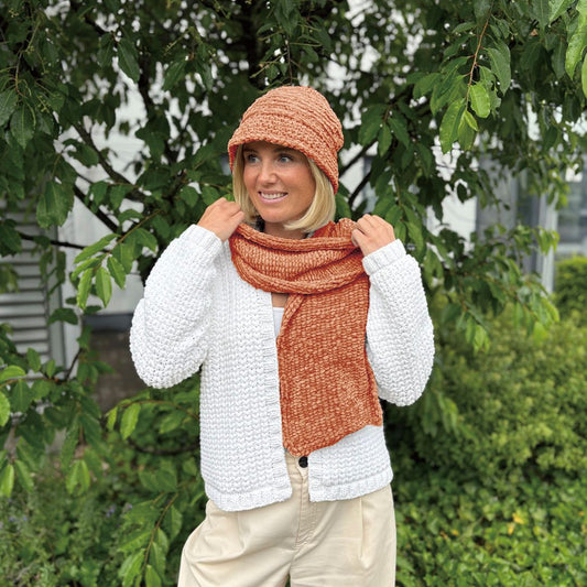 Special-Set CHENILLE Schal + Hut (inkl. Strick-/Häkelanleitung)