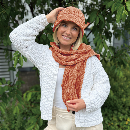 Special-Set CHENILLE Schal + Hut (inkl. Strick-/Häkelanleitung)