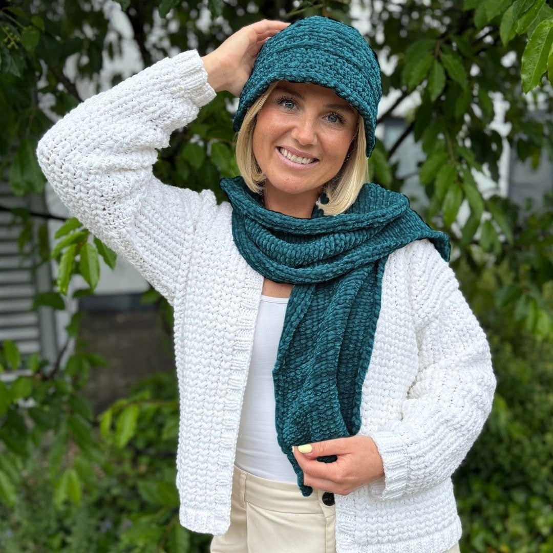 Special-Set CHENILLE Schal + Hut (inkl. Strick-/Häkelanleitung)