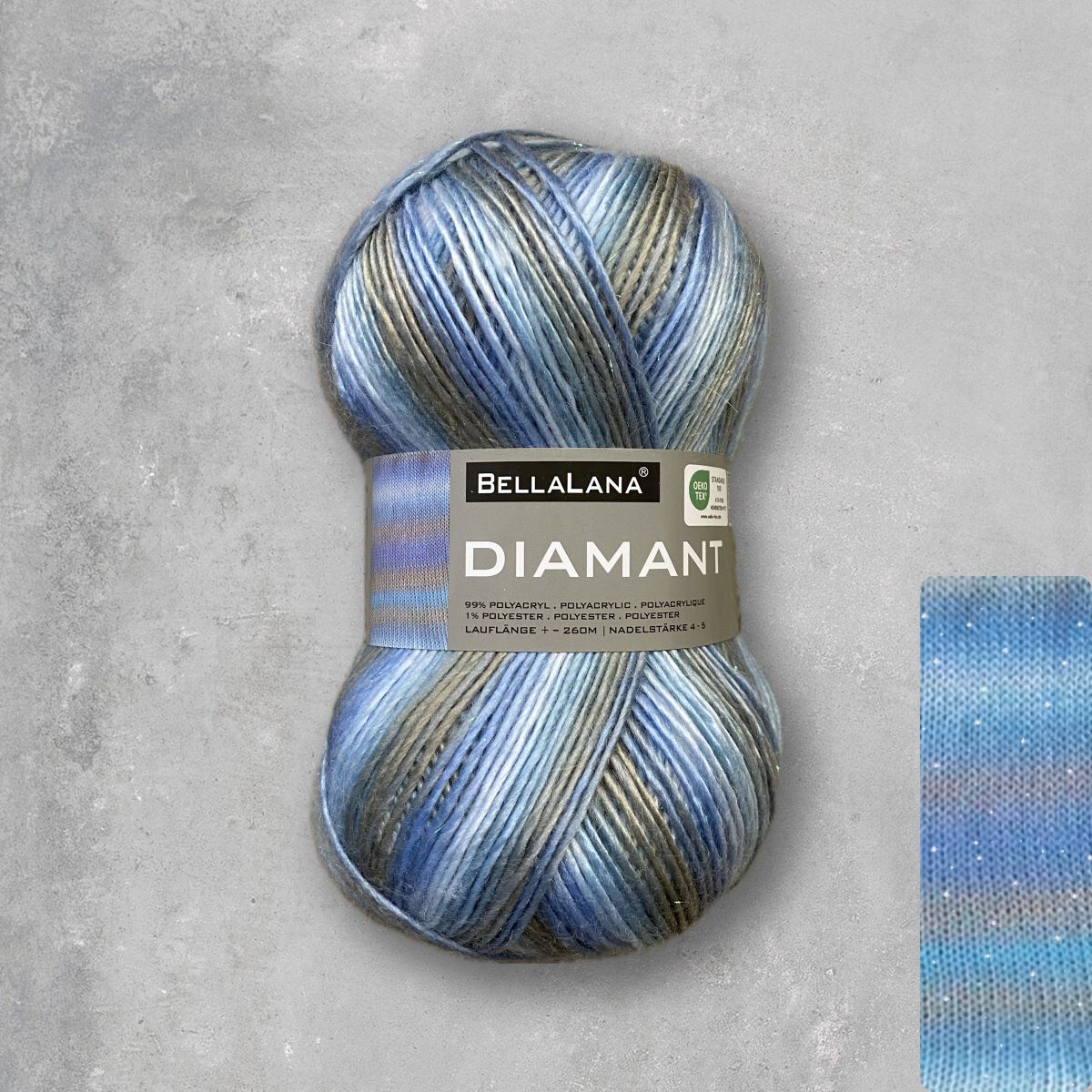 Strick-Set Anfänger DIAMANT Glitzer-Schal (inkl. Strickanleitung)