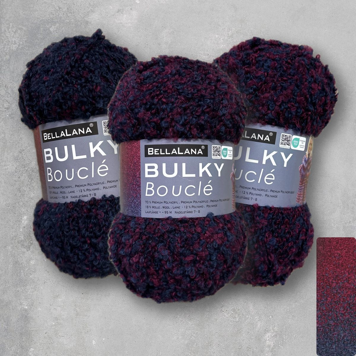 Strick-Set BULKY Bouclé Rollkragenpullover (inkl. Strickanleitung)