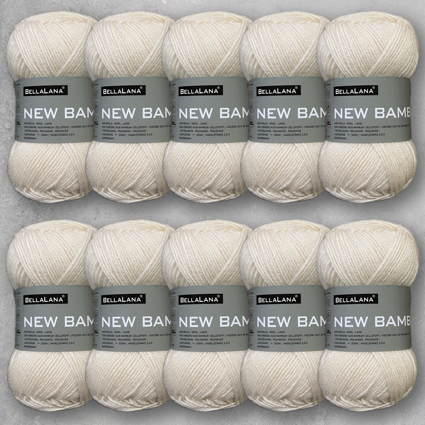 Bambuswolle-Paket NEW BAMBOO 10x 50gr. (zum Vorteilspreis)