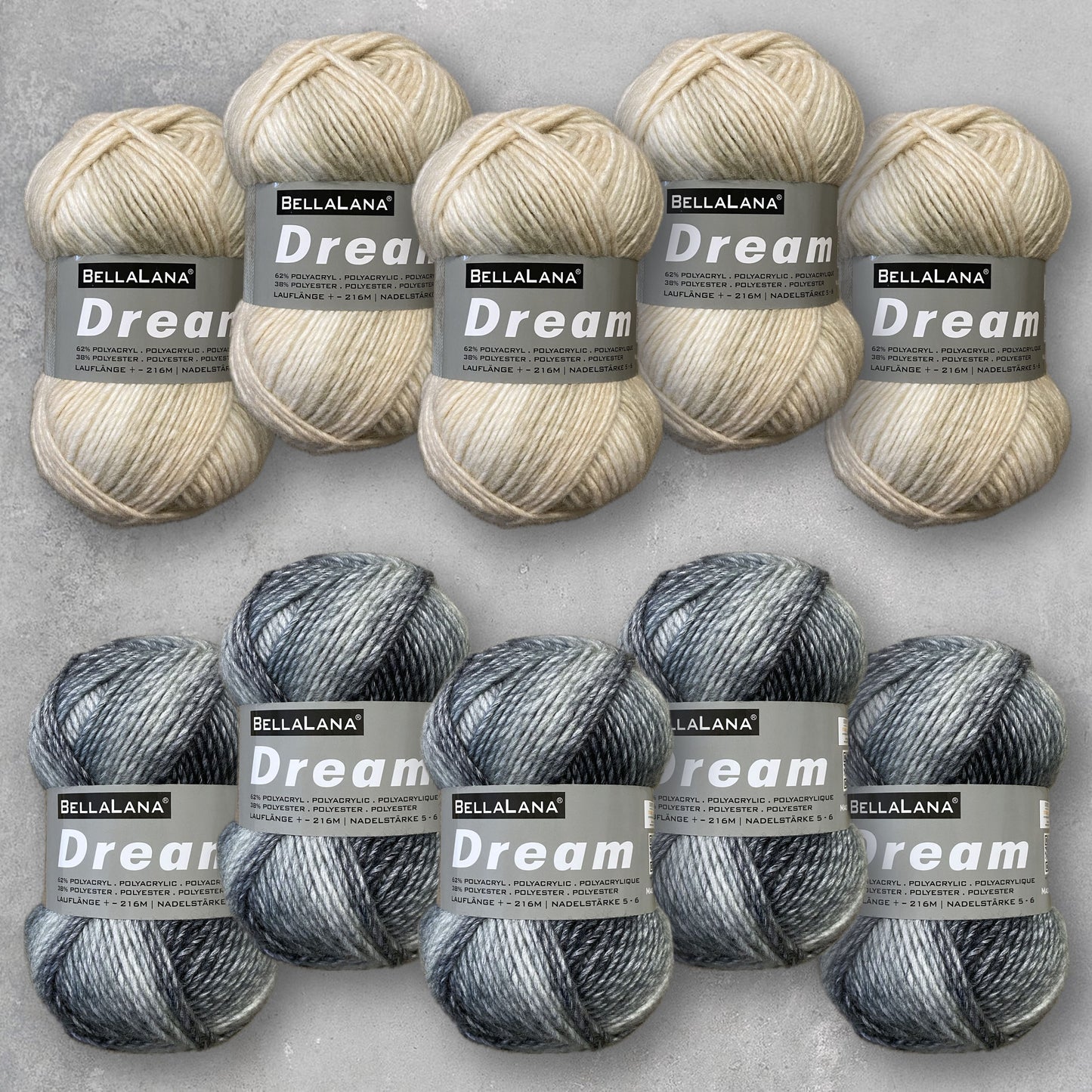 Wollpaket DREAM 10x 100gr. (zum Vorteilspreis)