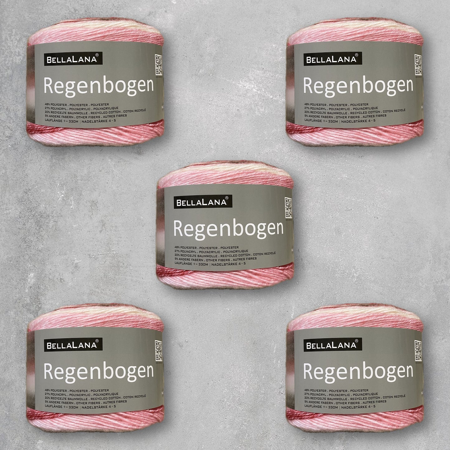 Wollpaket REGENBOGEN 5x 150gr. (zum Vorteilspreis)