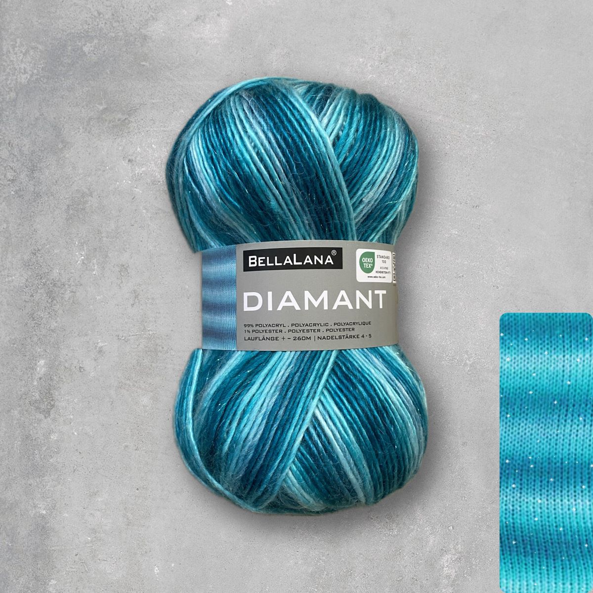 Strick-Set Anfänger DIAMANT Glitzer-Schal (inkl. Strickanleitung)