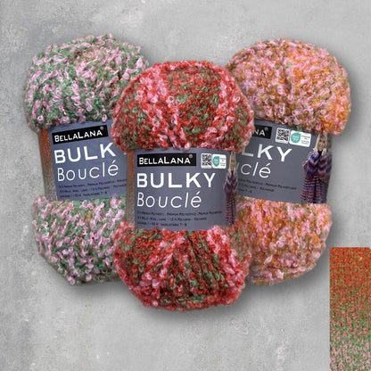 Strick-Set BULKY Bouclé Rollkragenpullover (inkl. Strickanleitung)