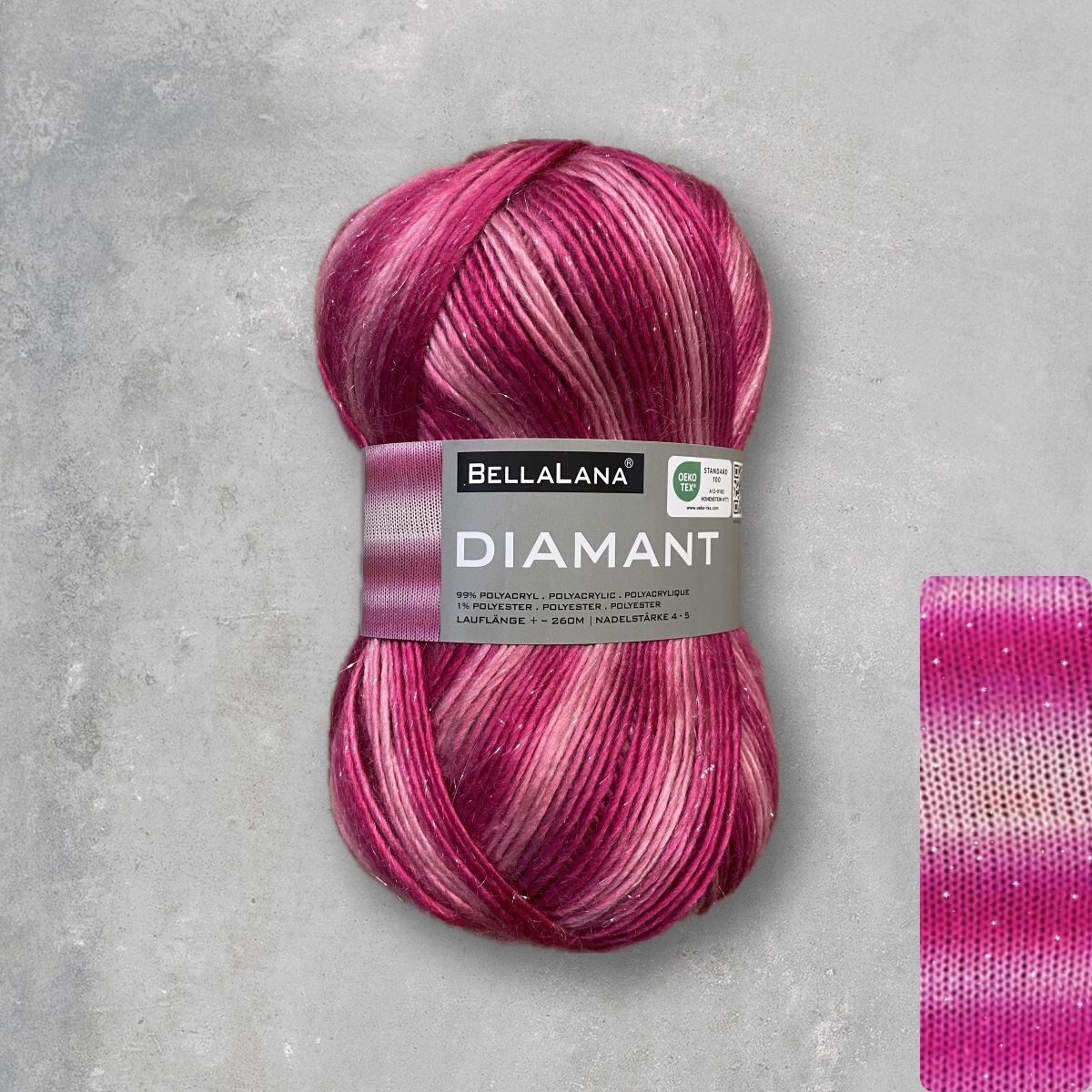 Strick-Set Anfänger DIAMANT Glitzer-Schal (inkl. Strickanleitung)