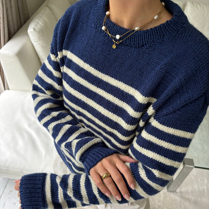 Strick-Set HANNI schöner Streifen-Pullover (inkl. Strickanleitung)
