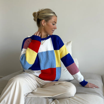 Strick-Set ACTION NEW sommerlicher Patchwork-Pullover (inkl. Strickanleitung)