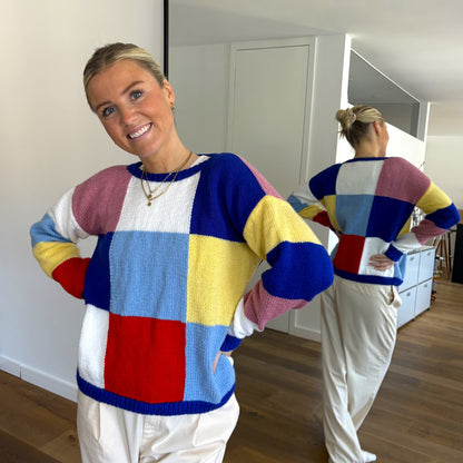 Strick-Set ACTION NEW sommerlicher Patchwork-Pullover (inkl. Strickanleitung)