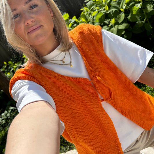 Strick-Set FAIR recycelt Acryl leichte Sommer-Weste (inkl. Strickanleitung)