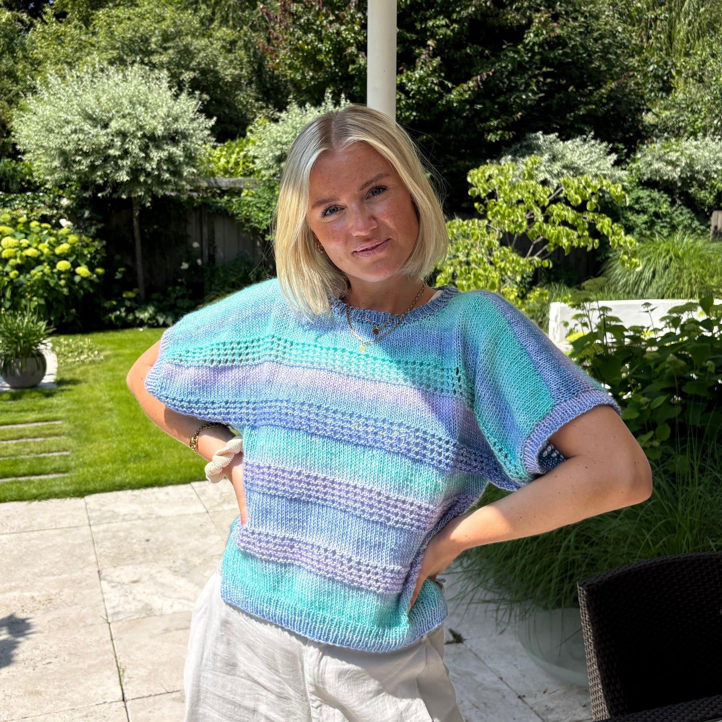Strick-Set REGENBOGEN süßes Sommer-Shirt (inkl. Strickanleitung)