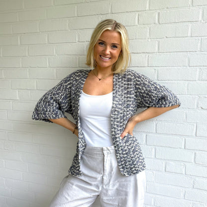 Häkel-Set NEW BAMBOO schöner Cardigan mit Kimono-Ärmeln (inkl. Häkelanleitung)