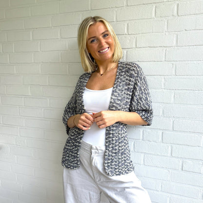 Häkel-Set NEW BAMBOO schöner Cardigan mit Kimono-Ärmeln (inkl. Häkelanleitung)