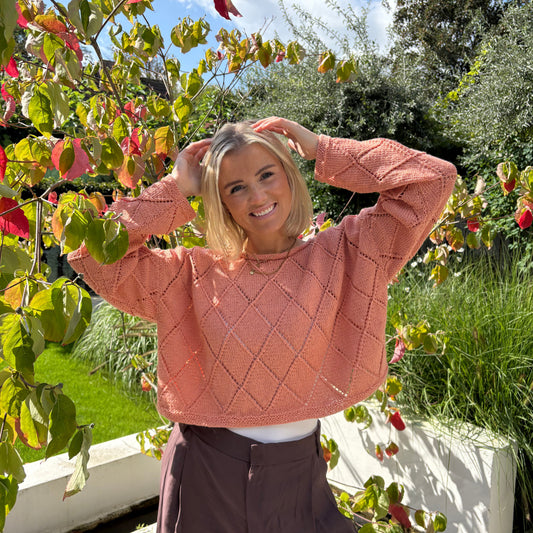 Strick-Set MERINO Pullover mit Rautenmuster (inkl. Strickanleitung)