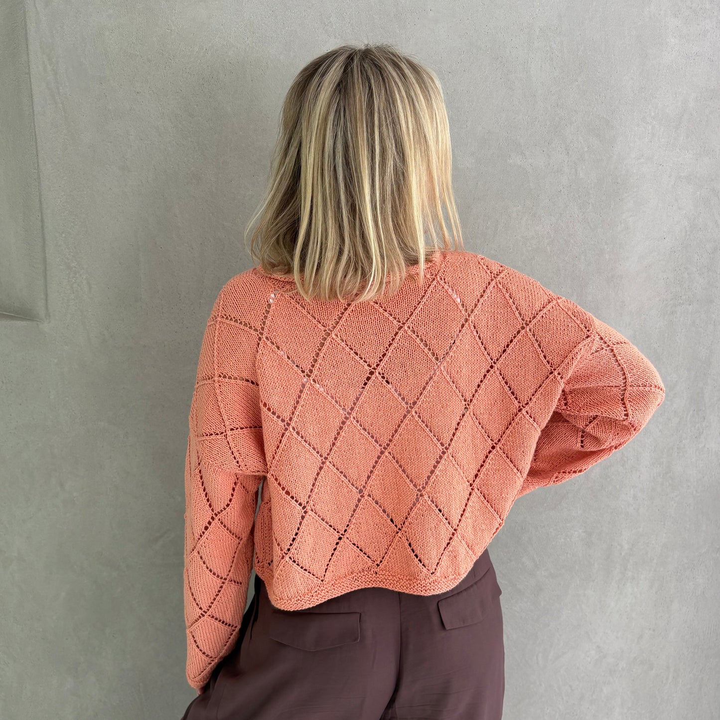 Strick-Set MERINO Pullover mit Rautenmuster (inkl. Strickanleitung)