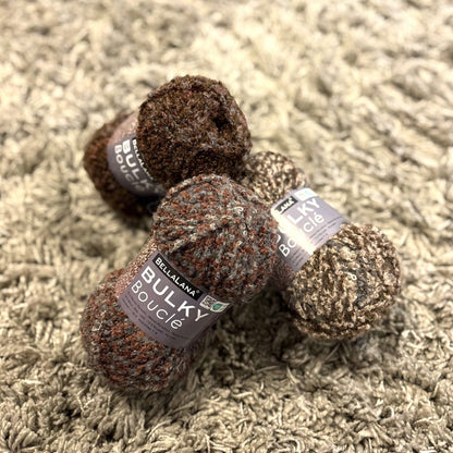 Strick-Set BULKY Bouclé Rollkragenpullover (inkl. Strickanleitung)