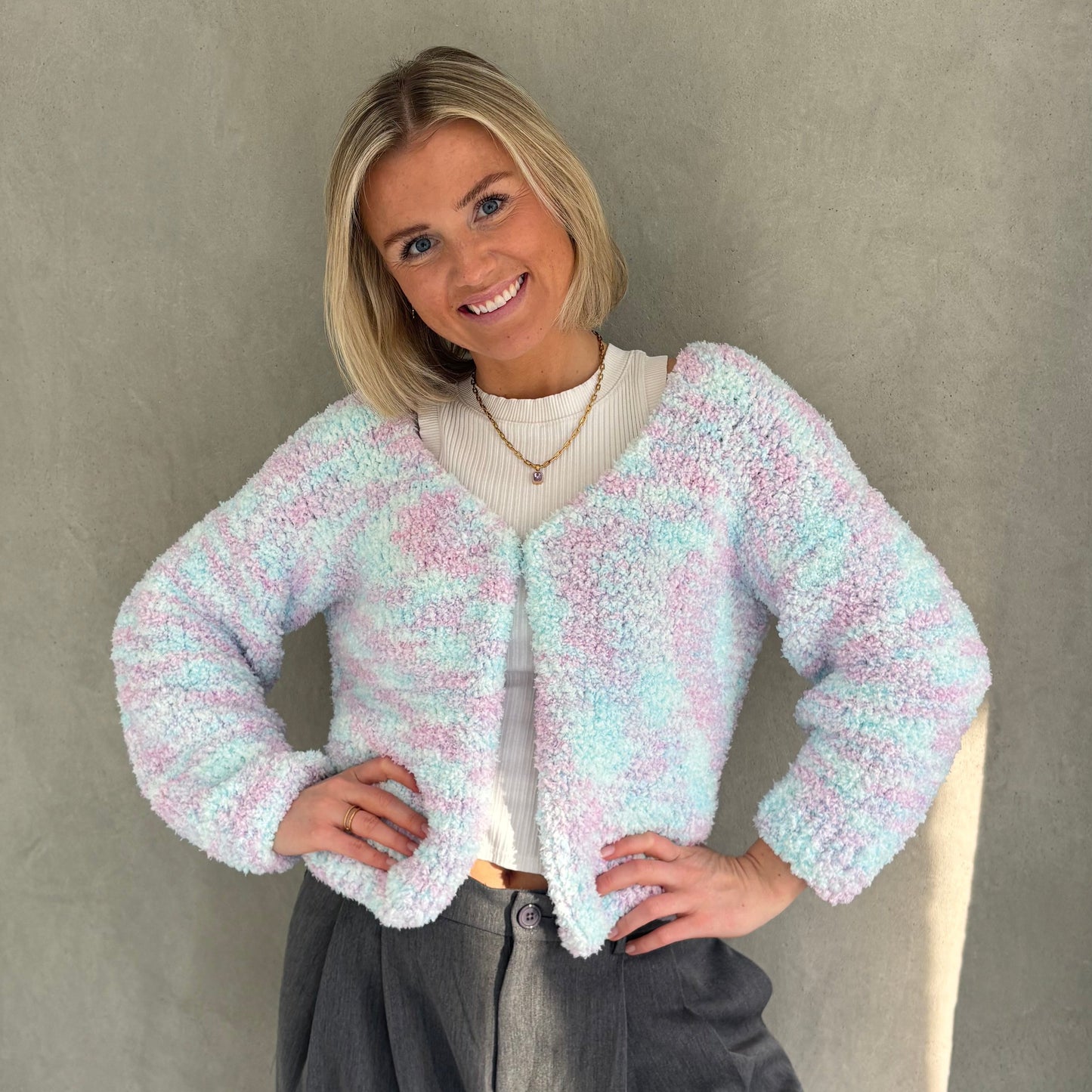 Strick-Set FLUFFY leichter Cardigan (inkl. Strickanleitung)
