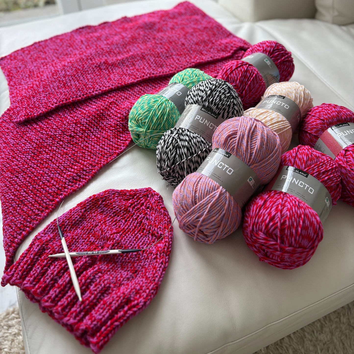 Strick-Set Anfänger PUNCTO Schal + Mütze (inkl. Anleitung)