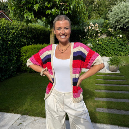 Strick-Set SCHULGARN Jacke mit Lochmuster (inkl. Strickanleitung)