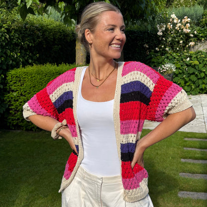 Strick-Set SCHULGARN Jacke mit Lochmuster (inkl. Strickanleitung)