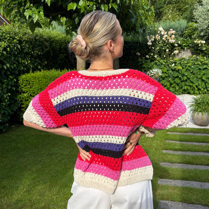 Strick-Set SCHULGARN Jacke mit Lochmuster (inkl. Strickanleitung)