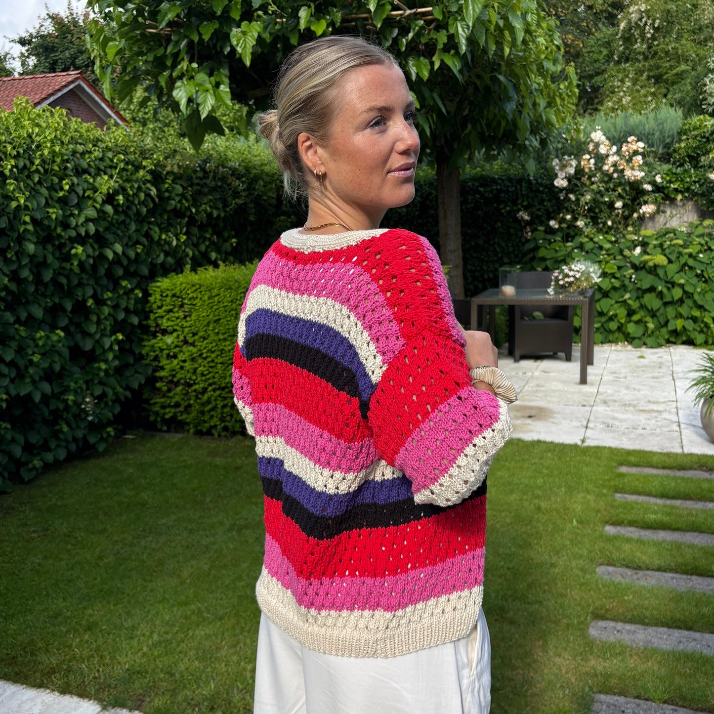 Strick-Set SCHULGARN Jacke mit Lochmuster (inkl. Strickanleitung)