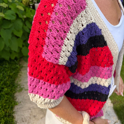 Strick-Set SCHULGARN Jacke mit Lochmuster (inkl. Strickanleitung)