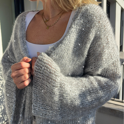 Strick-Set SHINE Glitzer-Cardigan (inkl. Strickanleitung)