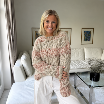 Strick-Set ALPACA Leopard Zopf-Pullover (inkl. Strickanleitung)