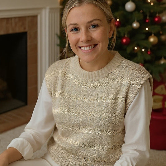 Strick-Set Anfänger STARLIGHT Pullunder mit Glanz-Effekt (inkl. Strickanleitung)