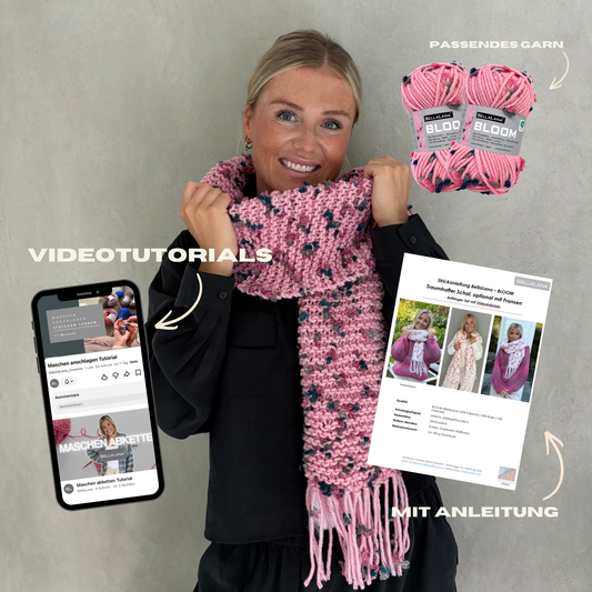 Anfänger-Set BLOOM Schal (inkl. Strickanleitung & Videotutorials)