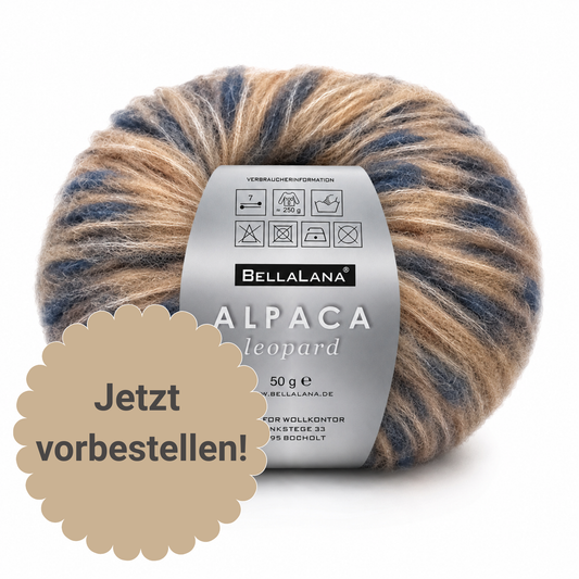 Strick-Set ALPACA Leopard Zopf-Pullover (inkl. Strickanleitung)